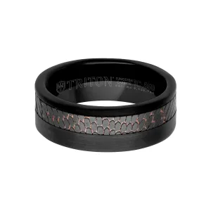 8MM Tungsten Carbide Ring - Superconductor Asymmetrical Inlay and Edge to Edge