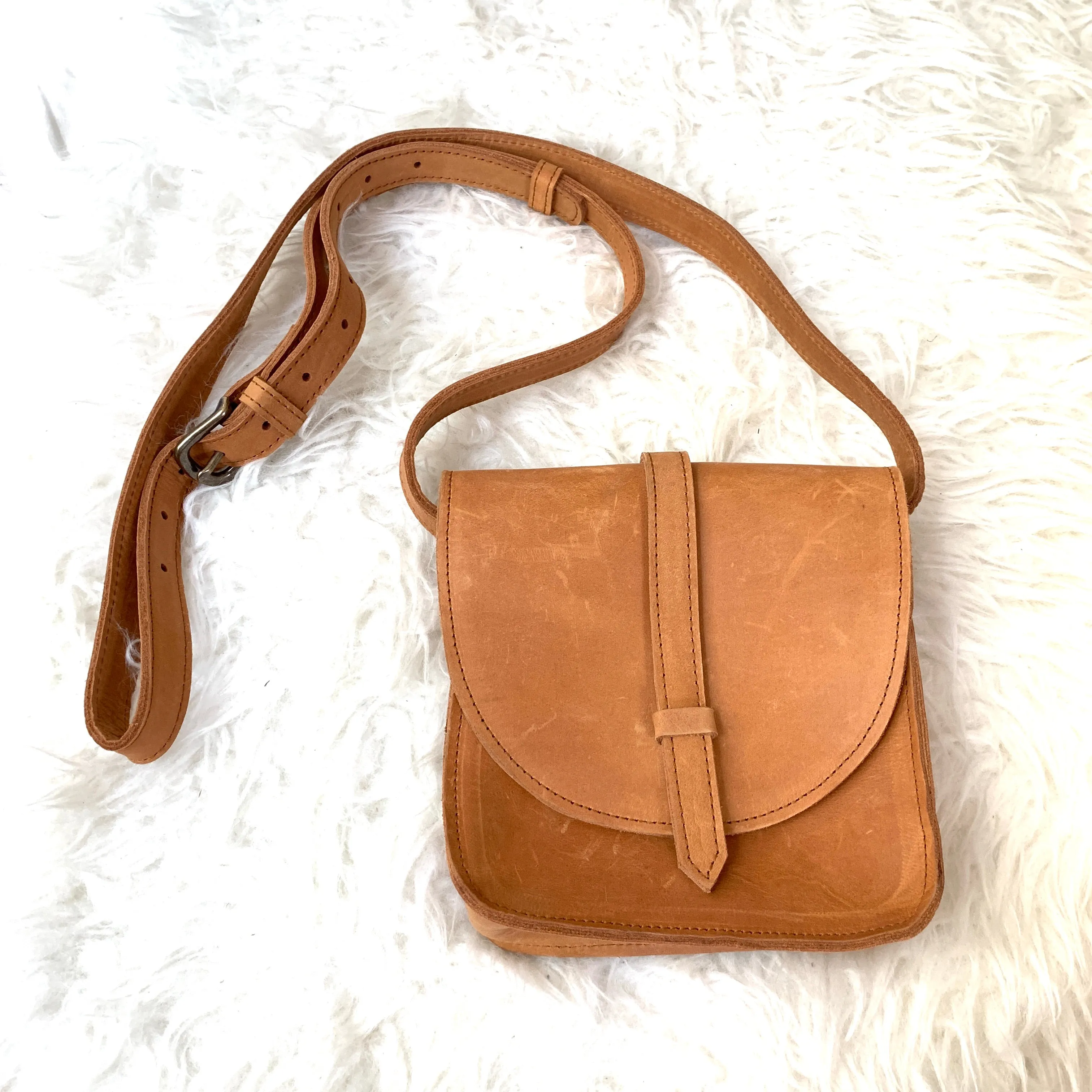 ABLE Cognac Mini Crossbody