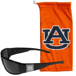 Auburn Tigers Etched Chrome Wrap Sunglasses and Bag