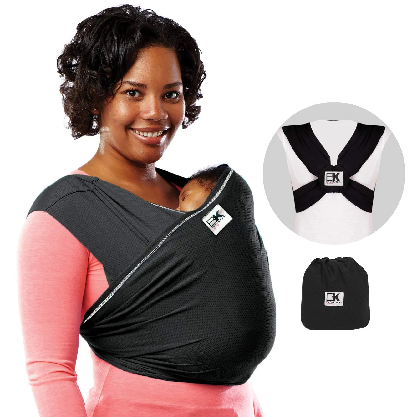 Baby K'tan Active Baby Carrier - Black - M