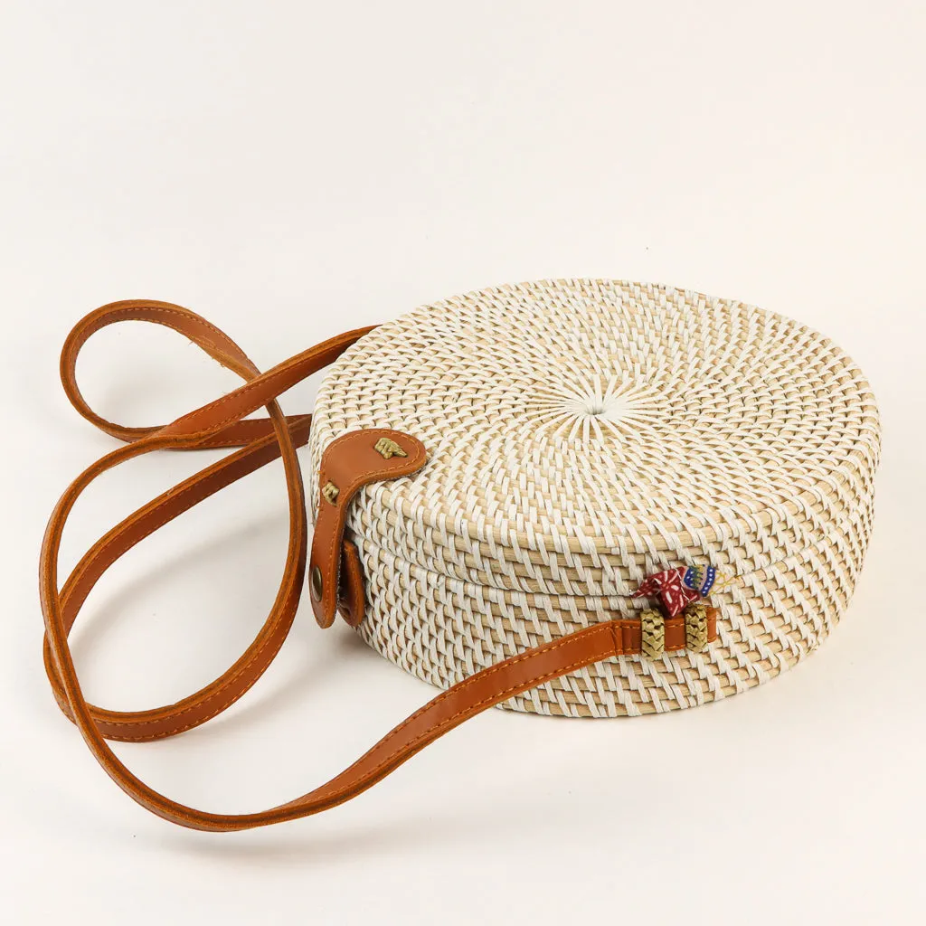 Boho Bag - Natural & White - Round