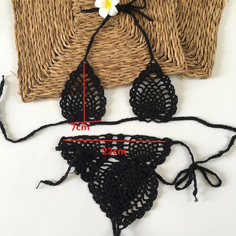 Boho Bliss Handmade Crochet Micro Thong Bikini Set