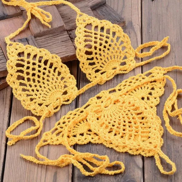 Boho Bliss Handmade Crochet Micro Thong Bikini Set