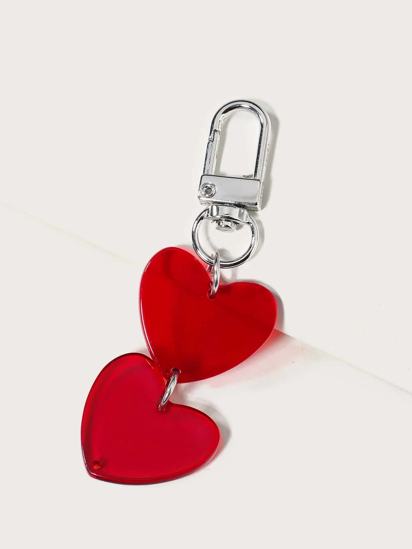 Clear Heart Decor Bag Charm