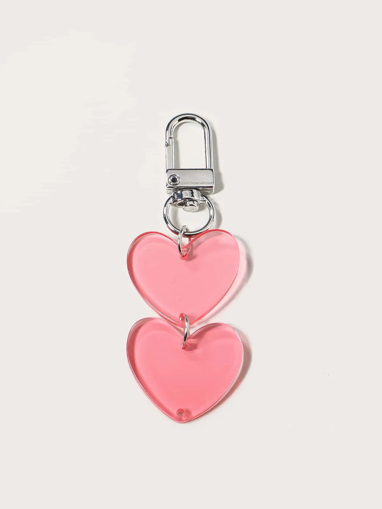 Clear Heart Decor Bag Charm