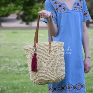 Crochet Raffia Straw Bag | The CAMILLA