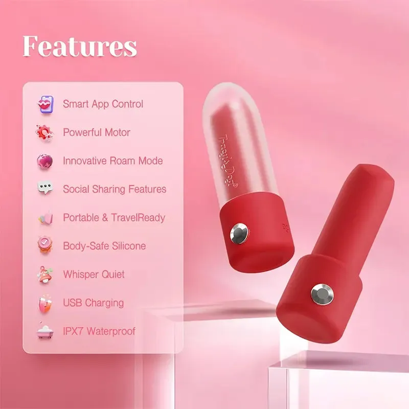 Discreet Lipstick Vibrator with App-Controlled Remote