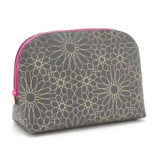 'Esther' Large Makeup Bag in Mandala Charcoal