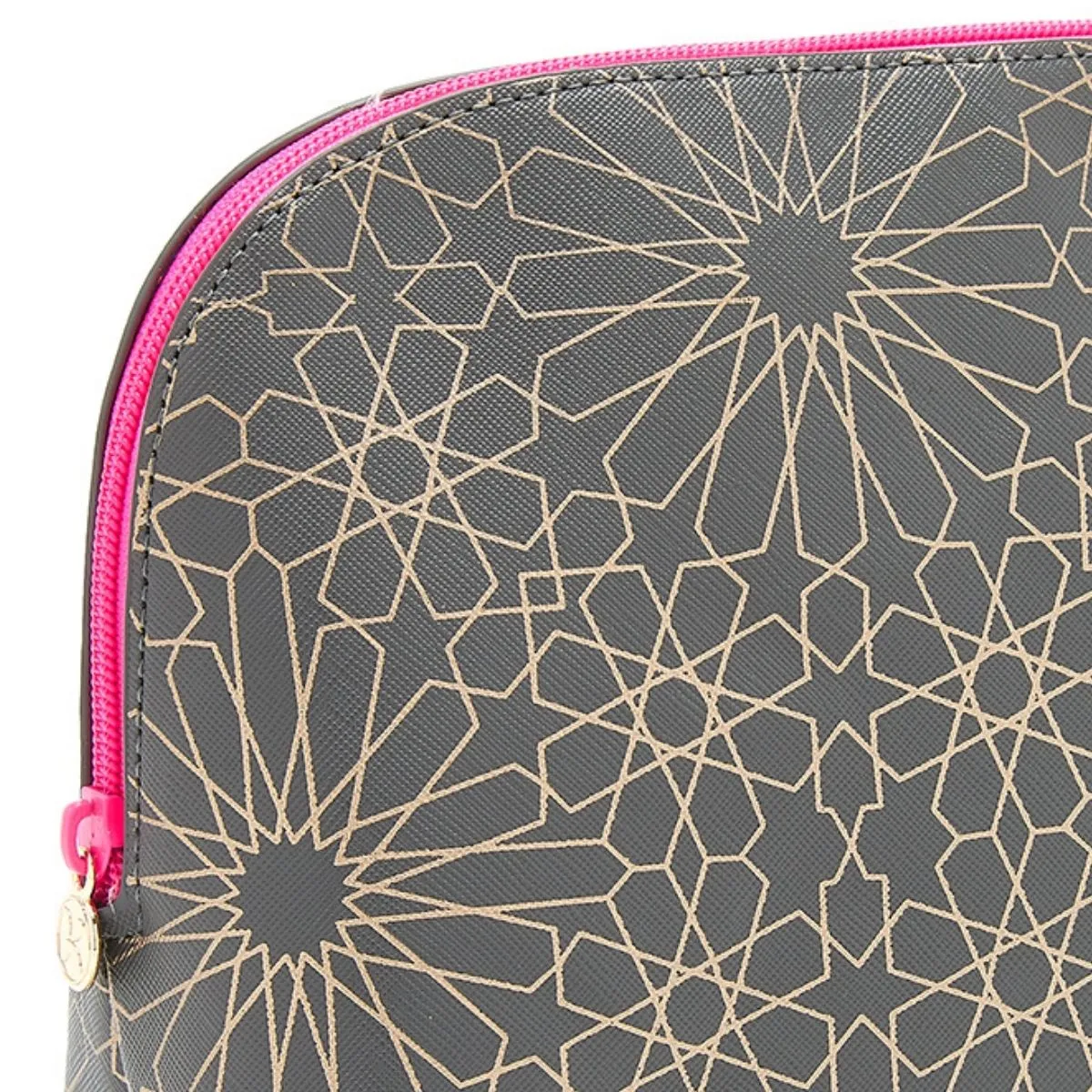 'Esther' Large Makeup Bag in Mandala Charcoal