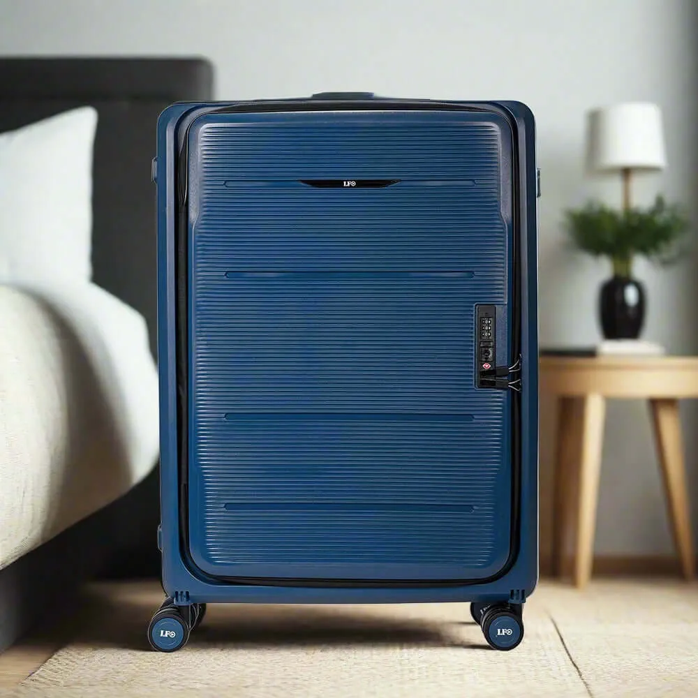 Foldable Hardcase Navy Blue Cabin Suitcase for Travel (24 inch-75 cm)