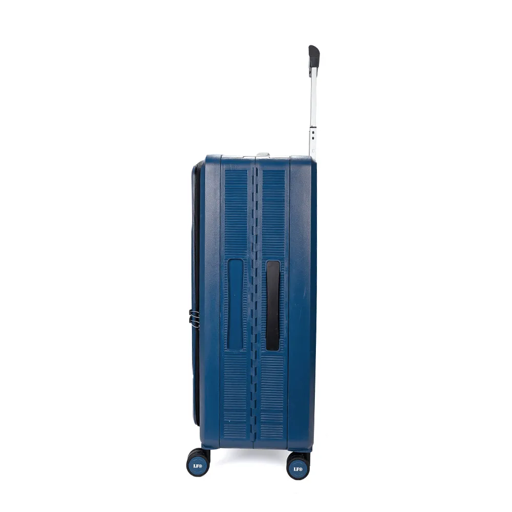 Foldable Hardcase Navy Blue Cabin Suitcase for Travel (24 inch-75 cm)