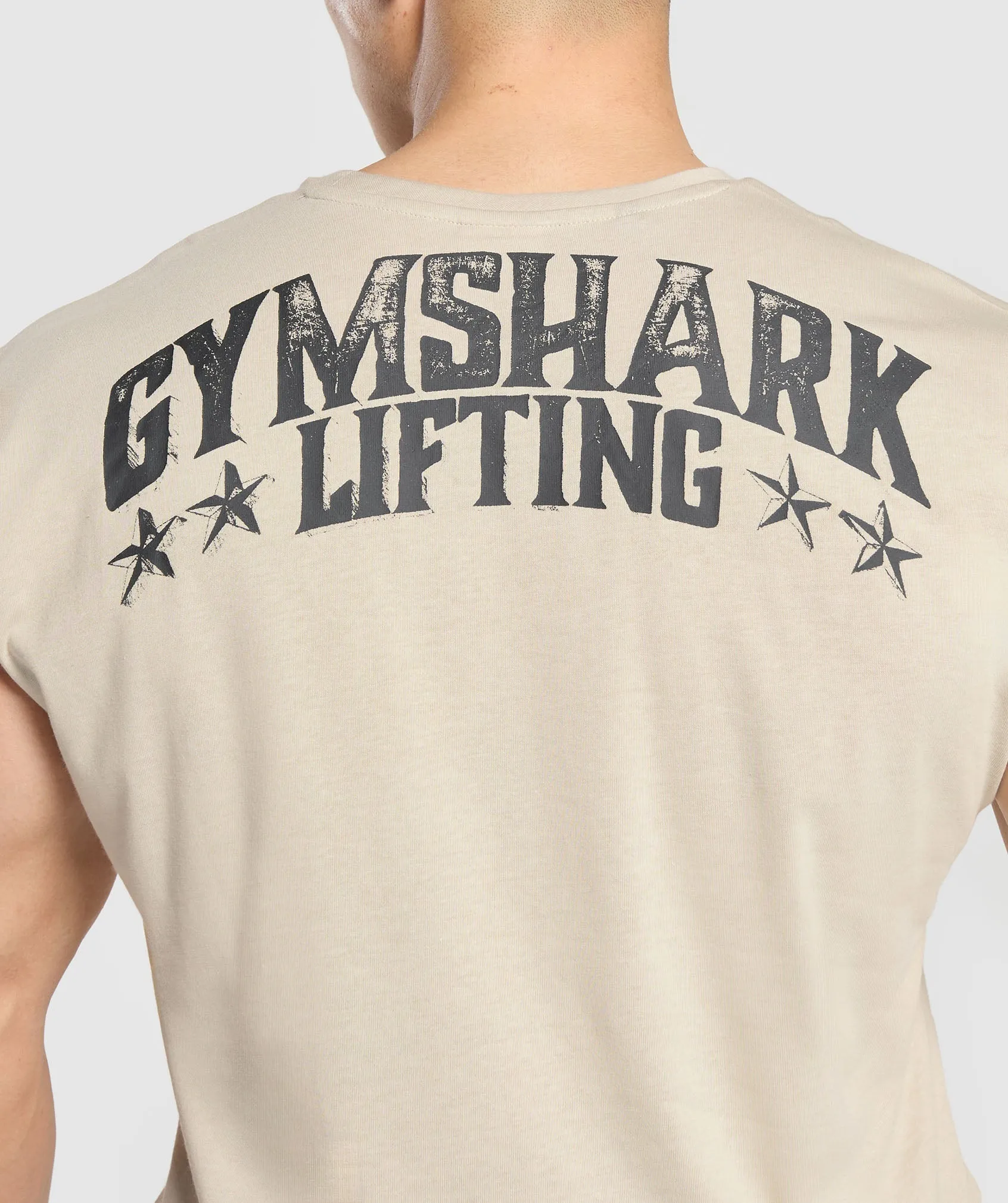 Gymshark Lifting Stars Cut Off Tank - Pebble Grey