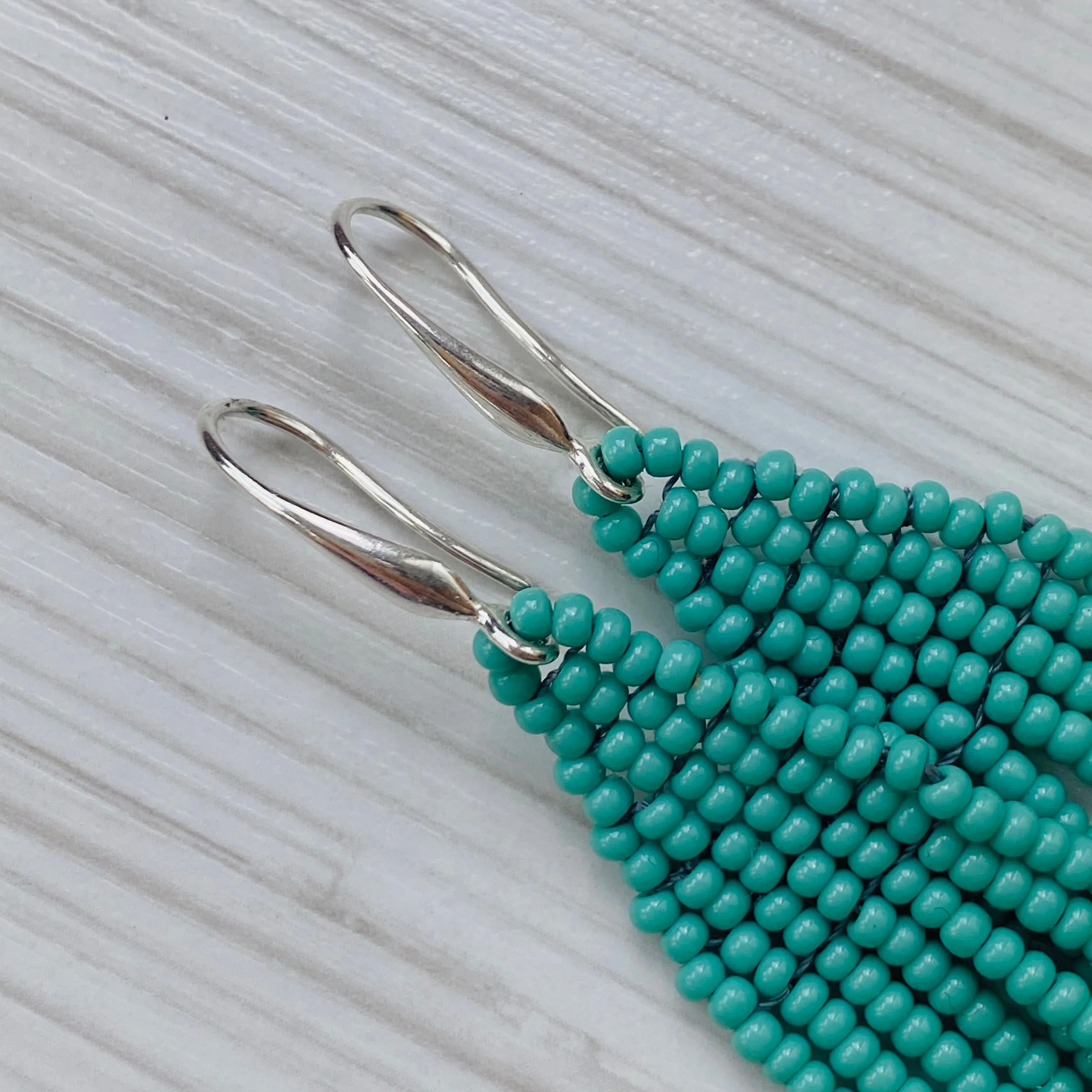 Handmade Bohemian Dainty Turquoise Beaded Earrings for Women