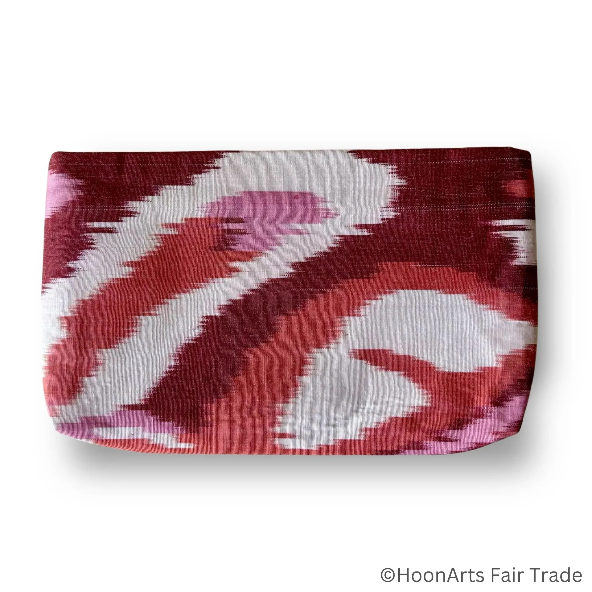 Handwoven Ikat Zippered Clutch from Uzbekistan