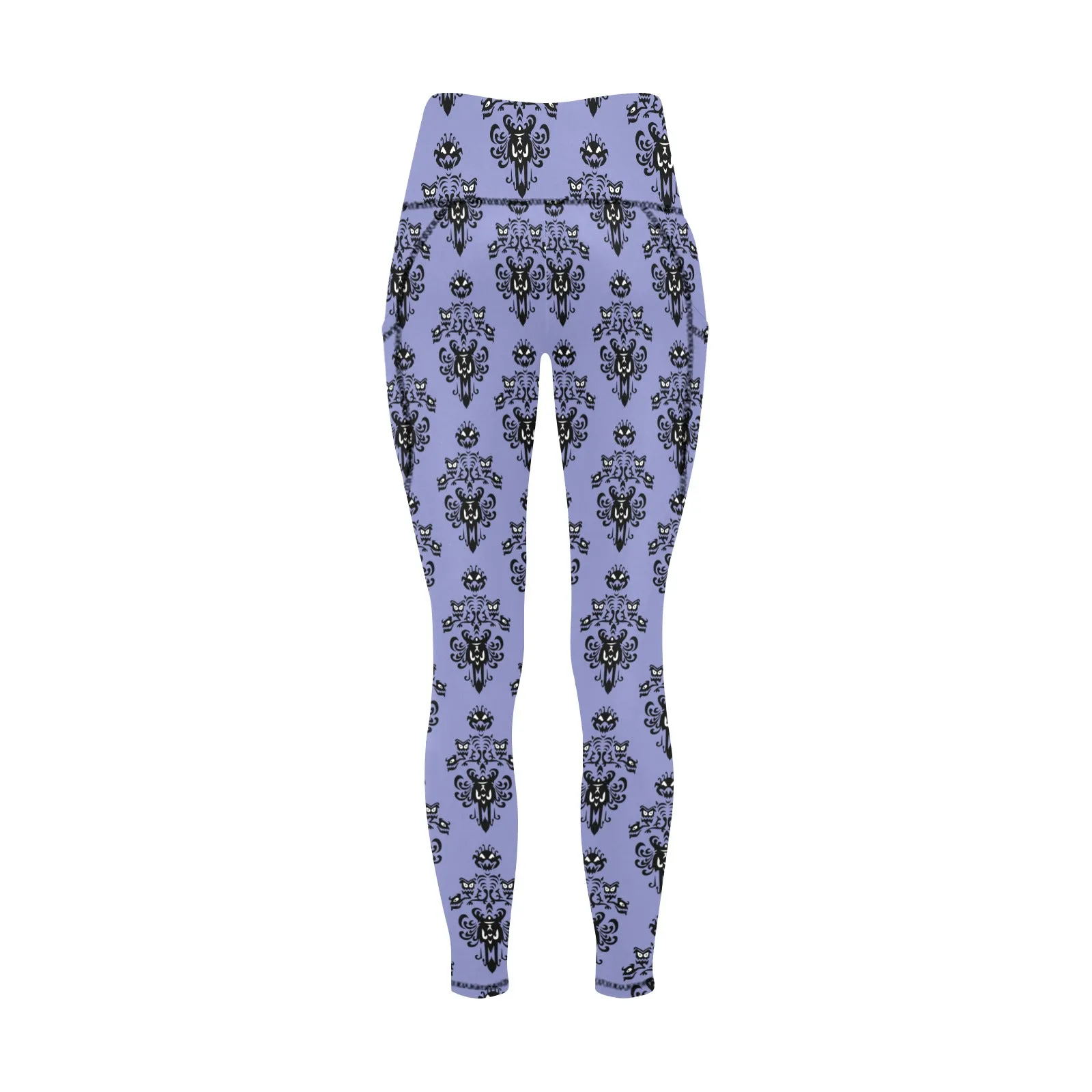 Haunted Mansion Wallpaper Women's Athletic Leggings With Pockets