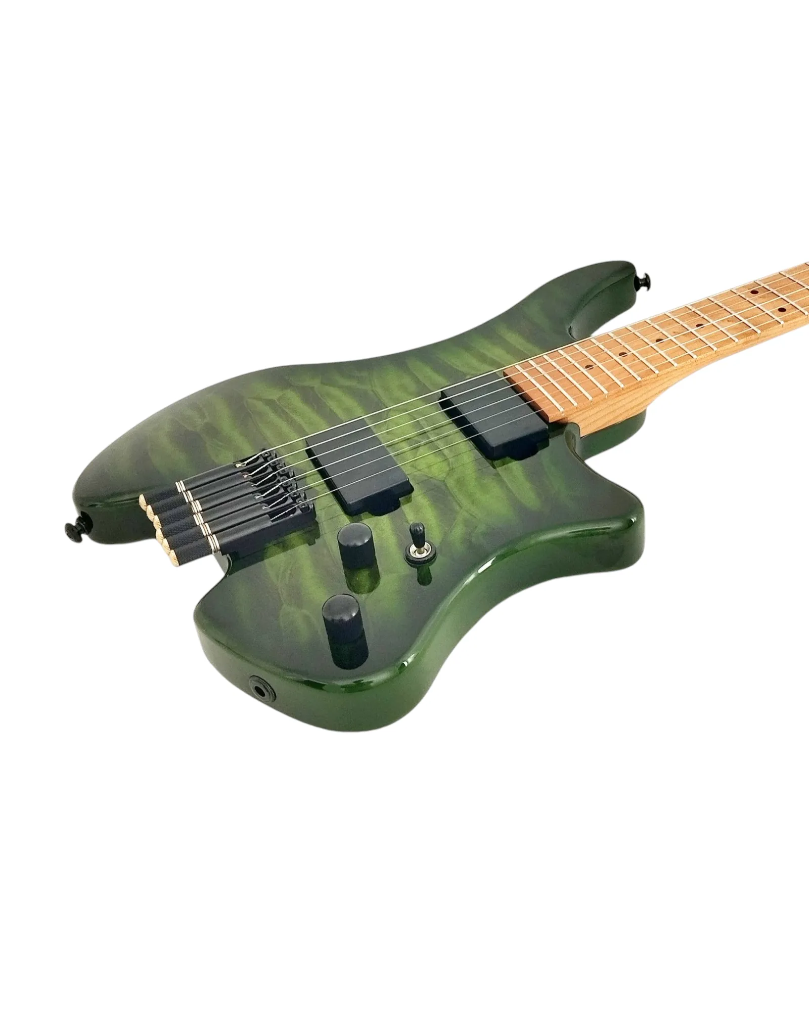 Haze Headless HH Maple HHL Electric Guitar - Green HL1APQTGR