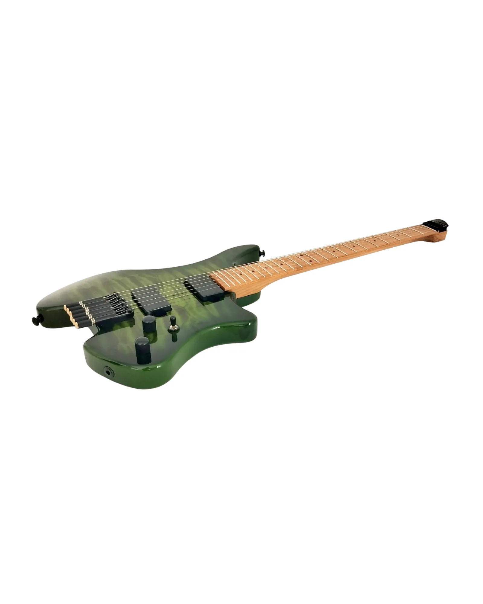 Haze Headless HH Maple HHL Electric Guitar - Green HL1APQTGR