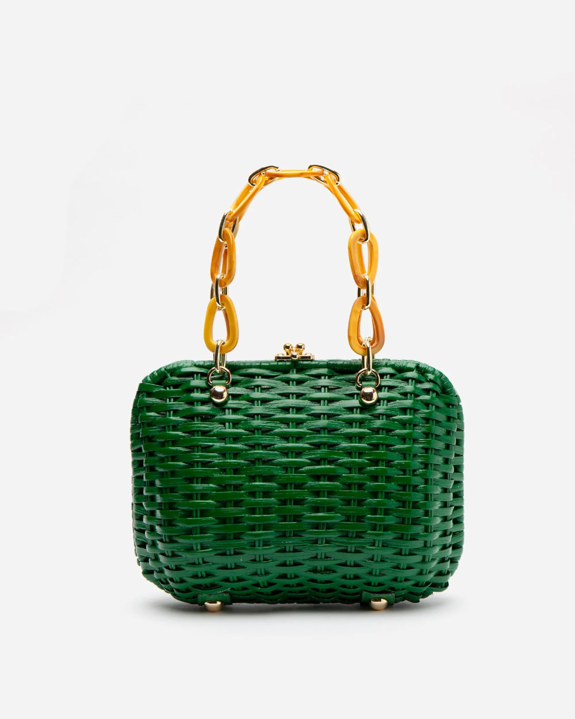 Hen Wicker Basket Green