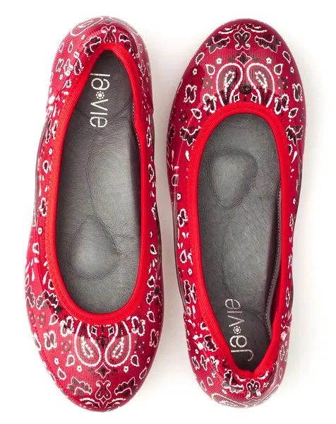 ja-vie red bandana jelly flats shoes