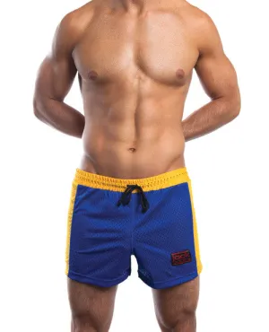 Jack Adams Air Mesh Gym Short Blue-yellow Sm