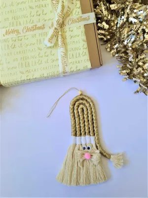 Macrame Golden Santa Clause | Christmas Design