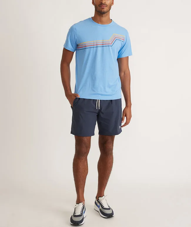 Marine Layer Short Sleeve Sport Crew Graphic Tee in Marina