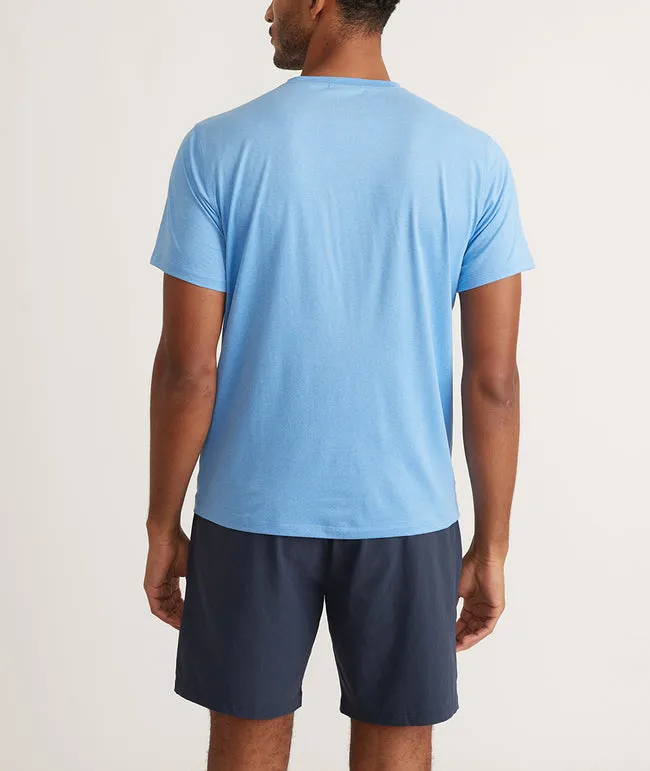 Marine Layer Short Sleeve Sport Crew Graphic Tee in Marina