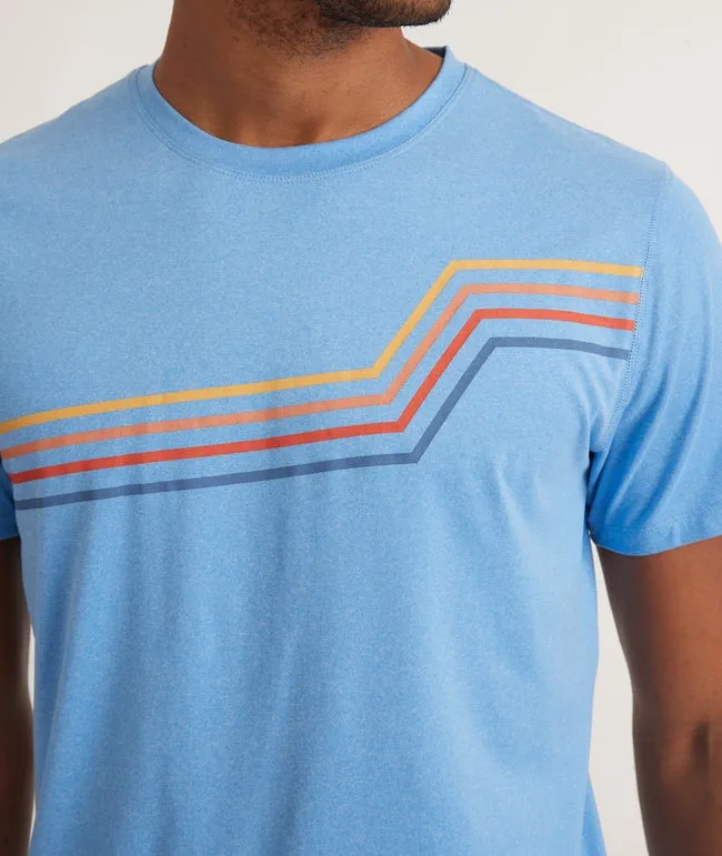 Marine Layer Short Sleeve Sport Crew Graphic Tee in Marina