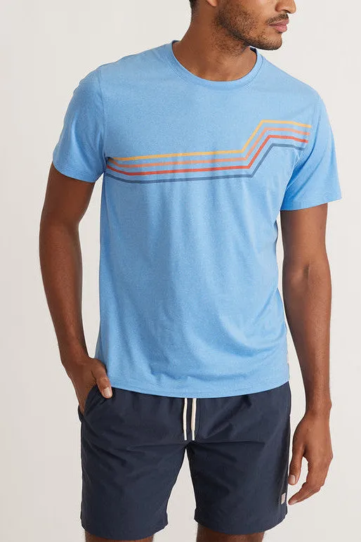 Marine Layer Short Sleeve Sport Crew Graphic Tee in Marina