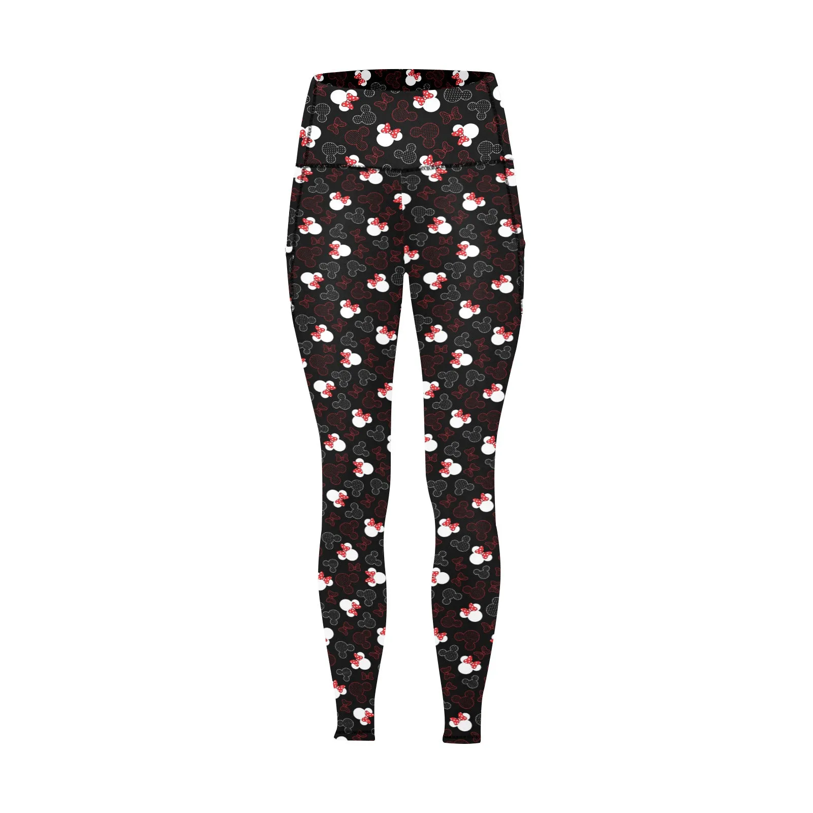 Mickey And Minnie Dots Women's Athletic Leggings With Pockets