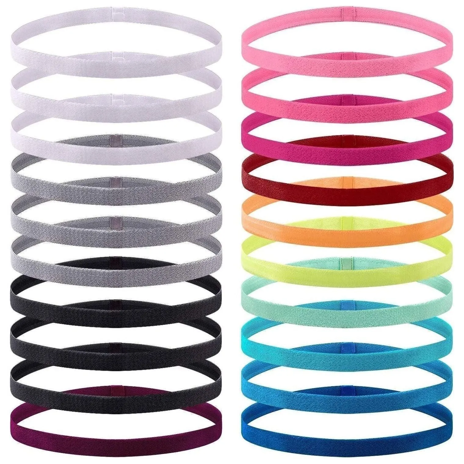 Non Slip Sports Headband Mini Elastic Head Band Athletic Running Soccer Yoga You Pick Colors and Quantities