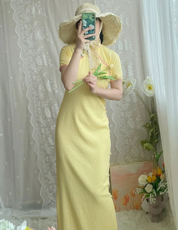 Peach Cheesecake 桃芝士 1930s Inspired Scalloped Trim Qipao