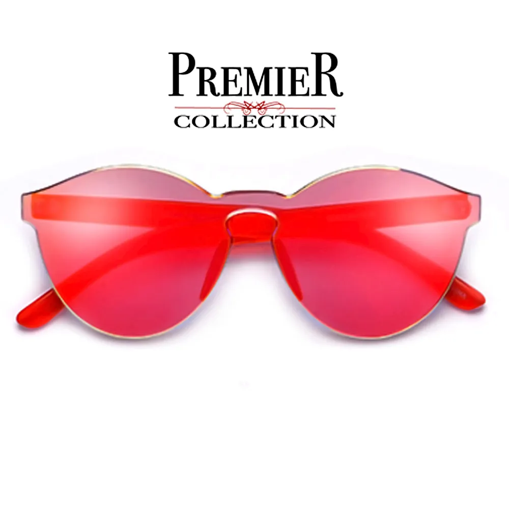 Premier Collection-Colorful Bright Frameless Bold Aesthetic Cat Eye Silhouette Sunnies