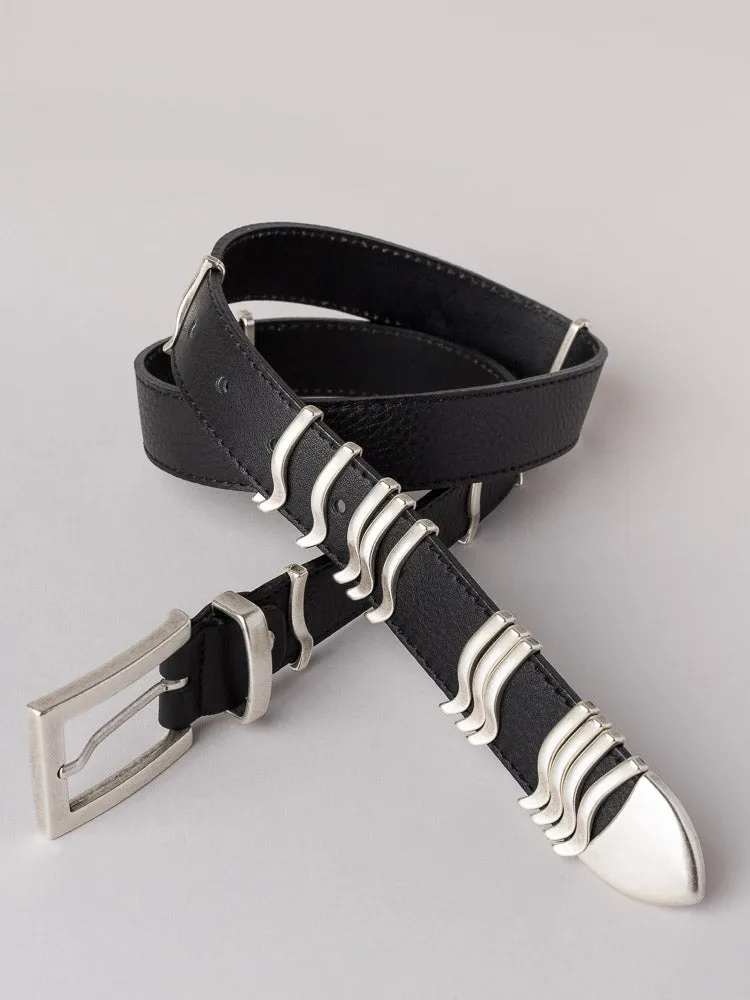 RATTLE BELT Black silver