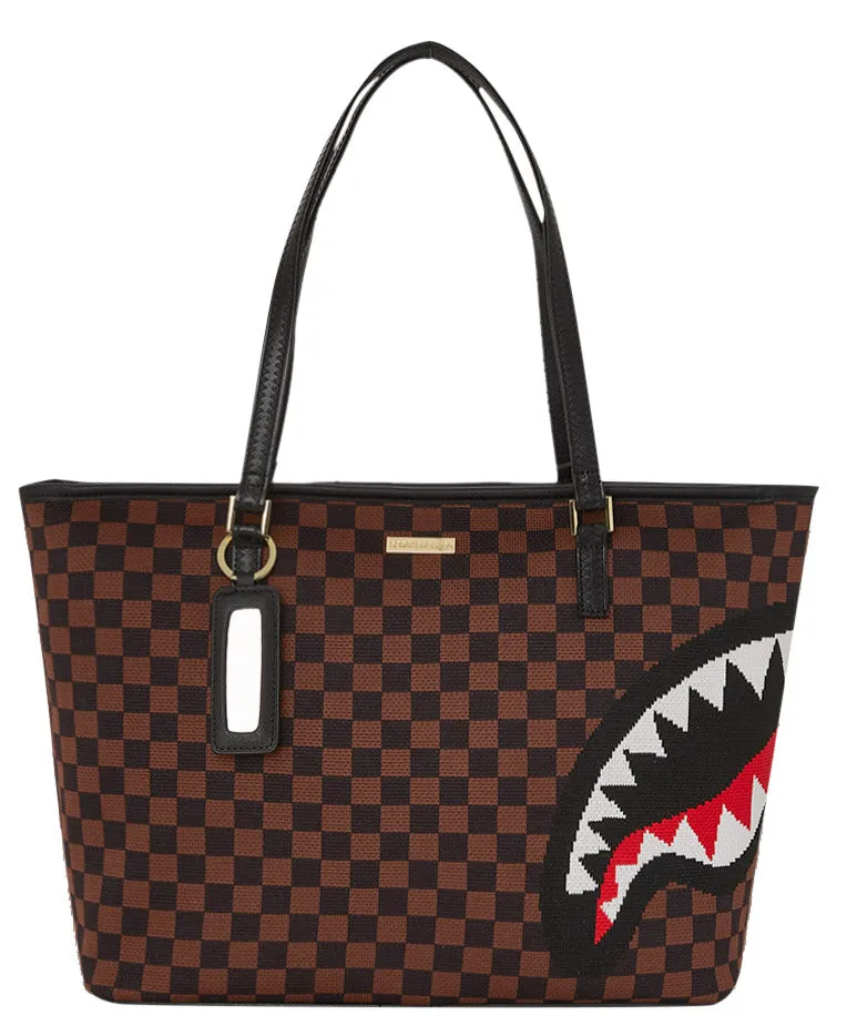 Sprayground Sharks In Paris 2.0 In Brown Black Tote Bag