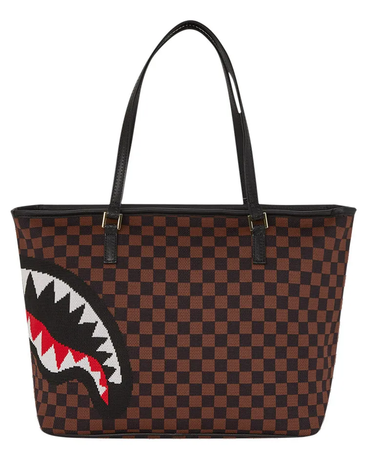 Sprayground Sharks In Paris 2.0 In Brown Black Tote Bag