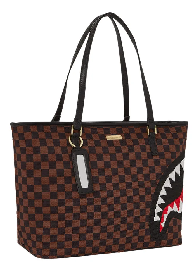 Sprayground Sharks In Paris 2.0 In Brown Black Tote Bag