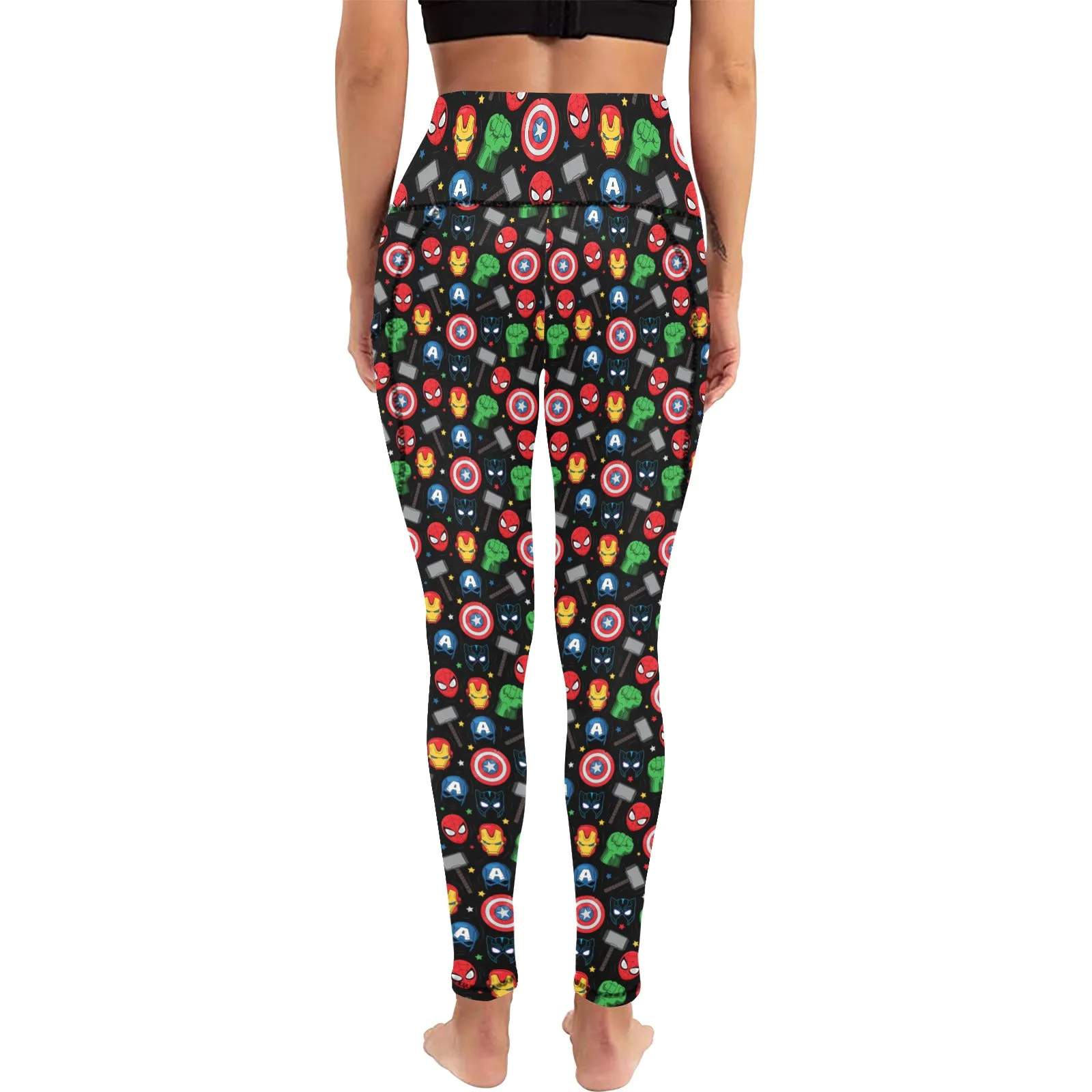 Super Heroes Women's Athletic Leggings With Pockets