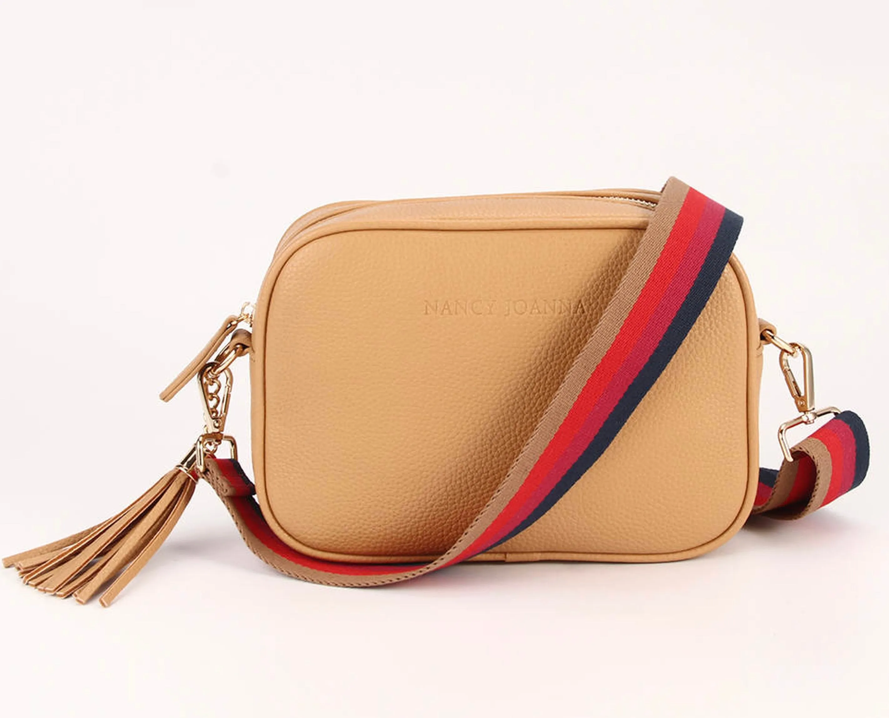 TAN CROSSBODY BAG & GUITAR STRAP