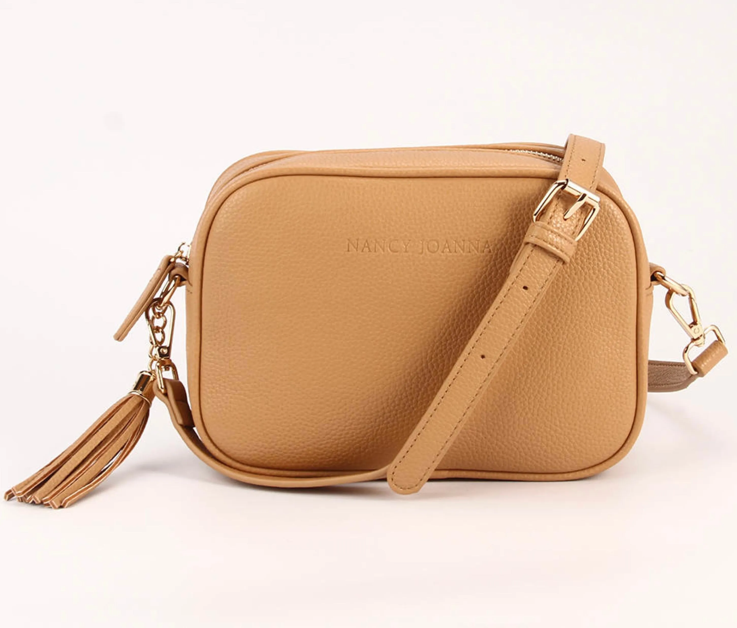 TAN CROSSBODY BAG & GUITAR STRAP