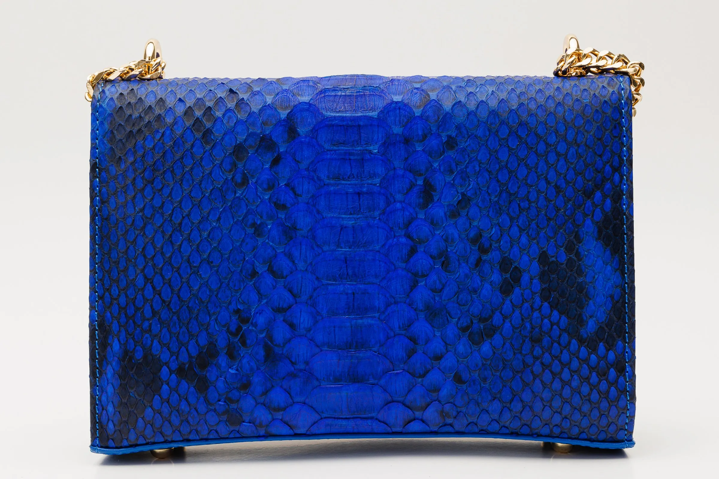 The Toskana Sax Blue Pythn Leather Handbag