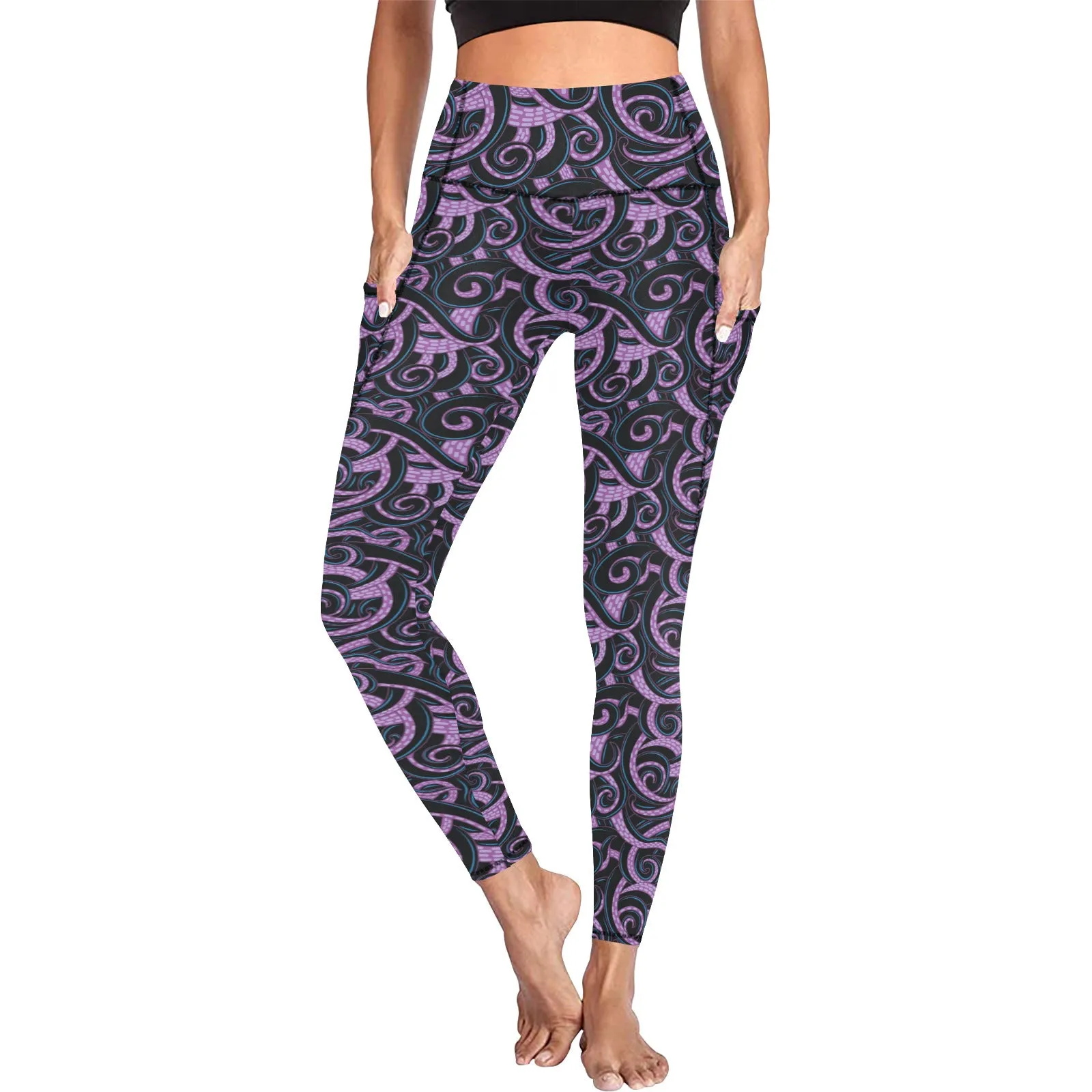 Ursula Tentacles Women's Athletic Leggings With Pockets