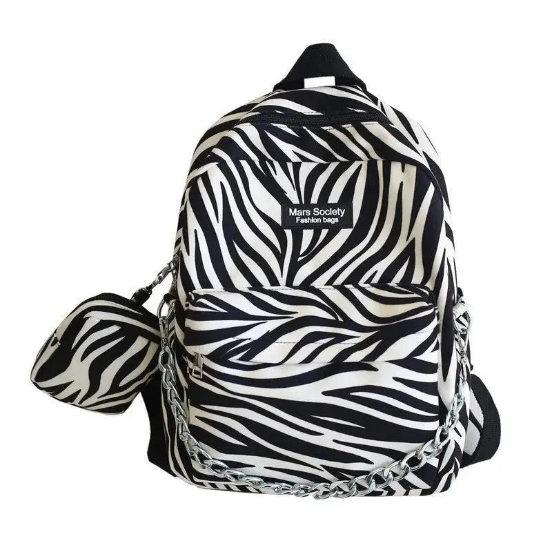 Zebra Striped Leopard  Pattern Backpack