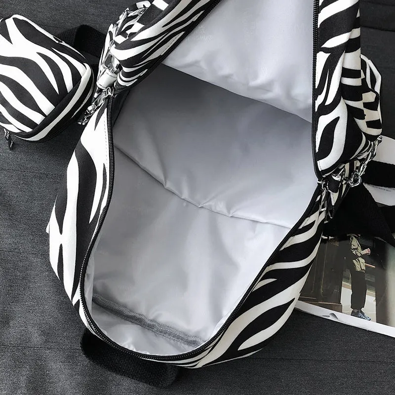 Zebra Striped Leopard  Pattern Backpack