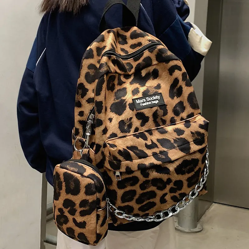 Zebra Striped Leopard  Pattern Backpack