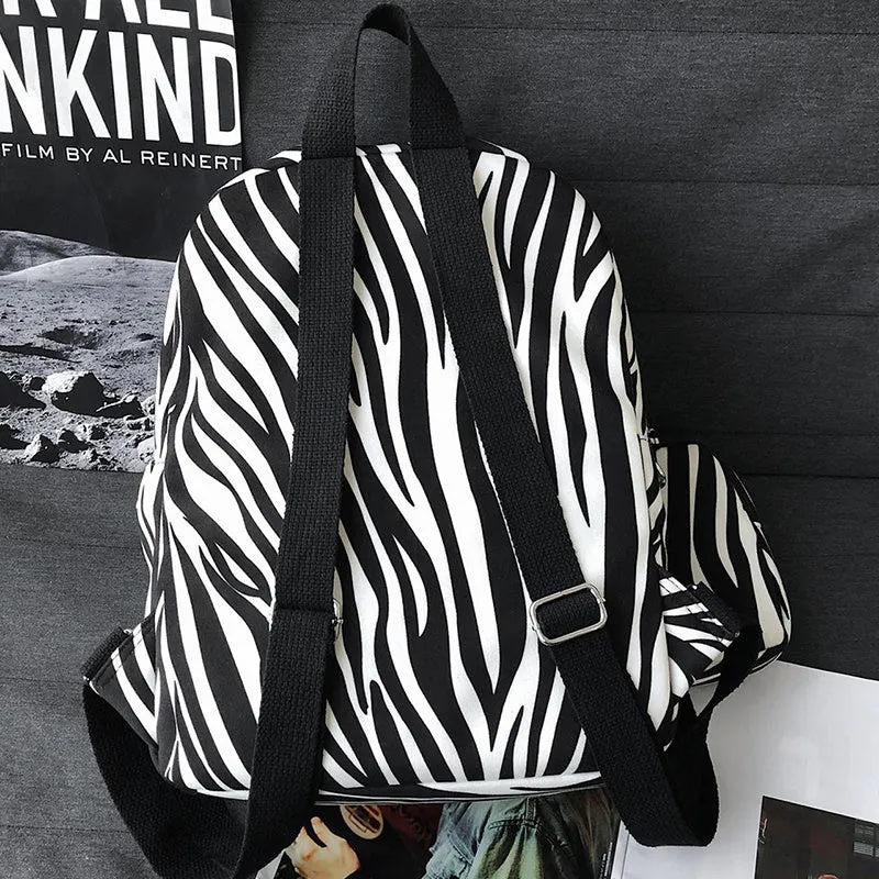 Zebra Striped Leopard  Pattern Backpack