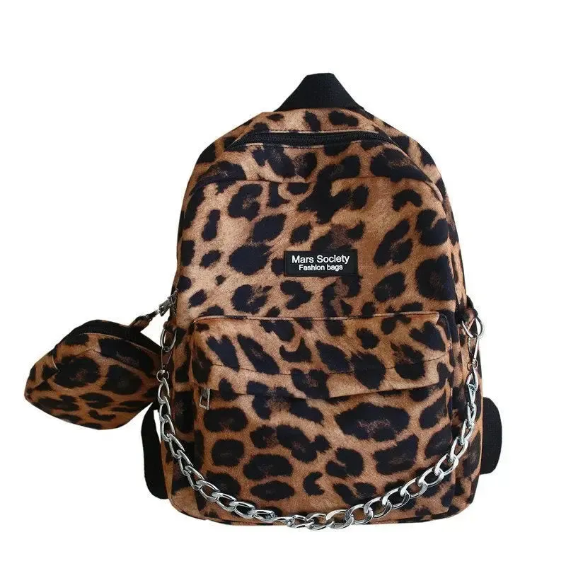 Zebra Striped Leopard  Pattern Backpack